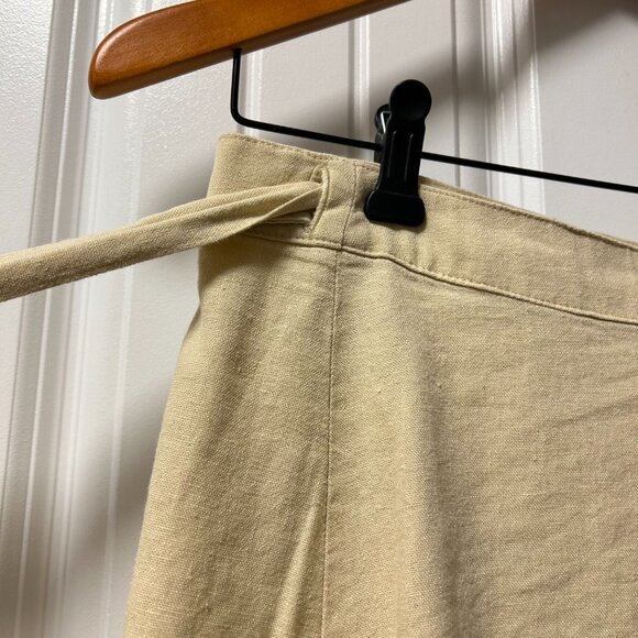 Forever 21 Linen Midi Skirt Ruffle Khaki - Picture 3 of 8